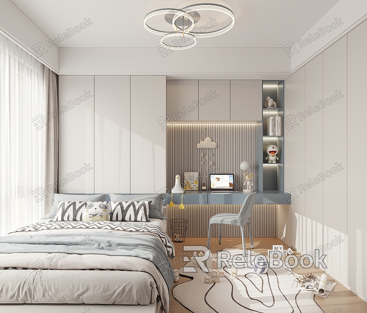 Modern Boy Room Children's Room Tatami Bedroom Children's Room Bedroom Multi-function Room model