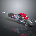 Futuristic Sci Fi Weapon with Black Red Blue Mechanical Design and Sleek Structure 3d model