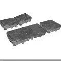 Two Gray Tracked Chassis Models With Textured Surface And Detailed Mechanical Design 3d model