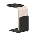 Modern Light Wood Side Table With Black Sleek Frame And Practical Design 3d model