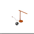 Sleek Orange Table Lamp With Adjustable Arm And Round Base For Home Office 3d model