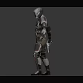 Smart Machine Featuring Futuristic Metallic Armor And Humanoid Standing Posture 3d model