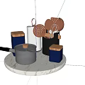 Stylish Kitchen Utensils Copper Tools Blue Black Canisters Wooden Lids Stainless Steel Pot