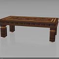 Classic Wooden Furniture Table With Rectangular Carved Surface And Decorative Legs Design