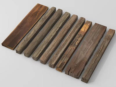 Natural Stone and Wood Planks with Varied Textures for Home Decoration 3d model