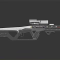 Futuristic Sci Fi Weapon With Metallic Structure Scope Intricate Design And Reflective Surface 3d model