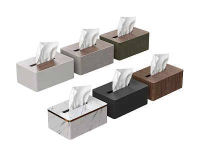 Modern Tissue Box Designs With Diverse Materials And Colors For Home Decor 3d model
