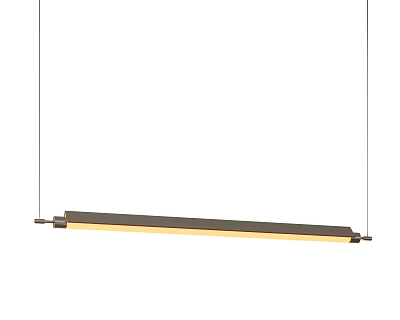 Modern Linear Pendant Light With Sleek Metal Frame And Warm Illumination 3d model