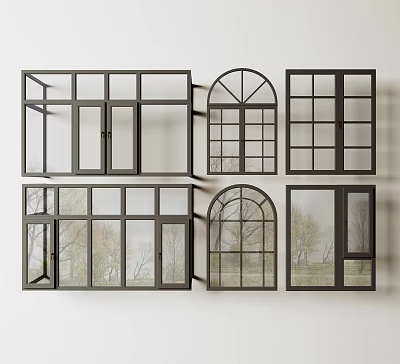 Modern broken bridge aluminum doors and windows aluminum alloy windows glass windows casement windows sliding windows 3d model