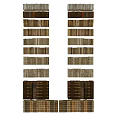 Vintage Books Arranged in Rows on Wooden Shelves for Home Library