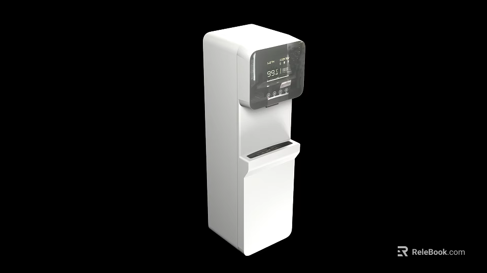 White Standing Electric Water Dispenser With Digital Display For Modern Kitchen 3d model 
