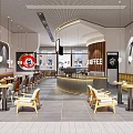 Pacific Coffee Shop Exterior With Glass Door Entrance And Interior Seating Area