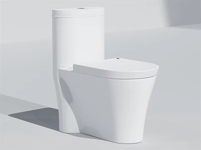 Modern White Toilet with Sleek Ceramic Design and Contemporary Bathroom Look 3d model