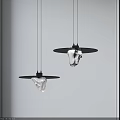 Stylish Modern Pendant Lights With Black Circular Canopy And Stone Light Body On White Wall