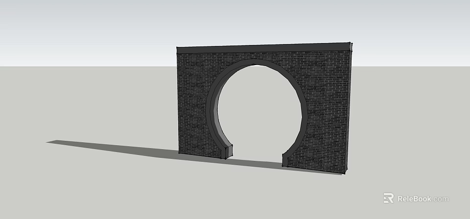 Circular Dark Brick Archway Modern Architectural Structure Design Elements 3d model 
