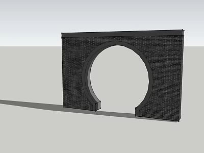 Circular Dark Brick Archway Modern Architectural Structure Design Elements 3d model