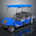 Blue Junior Golf Cart with Number 13 Logo Four Seats and Canopy