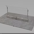 Metal Mesh Fence With Concrete Base On Platform Structure For Safety Protection