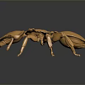 Golden Aquatic Crab With Shiny Surface And Detailed Texture On Dark Background