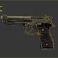 Classic Metallic Pistol With Detailed Grip Trigger And Textured Surface