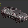 Silver Modern SUV With Roof Rack Large Wheels And Angular Front Fascia 3d model