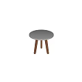 Modern Simple Round Coffee Table with Gray Tabletop and Wooden Legs 3d model
