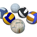 Sports Equipment Various Colorful Volleyballs With Diverse Designs And Textures