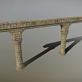 Ancient Stone Arched Gallery Structure With Carved Columns And Masonry Archways 3d model