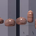 Woven Pendant Chandeliers In Natural Brown Tones With Diverse Shapes Hanging For Home Decor