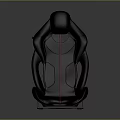 Sporty Black Car Seat With Red Stitching Design And Comfortable Backrest