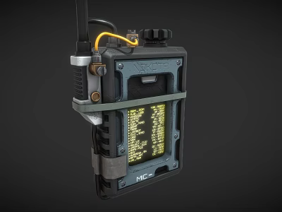 Tactical Weapon Control Unit Featuring NRK2 MC2 Antenna and Yellow Text Display Screen 3d model