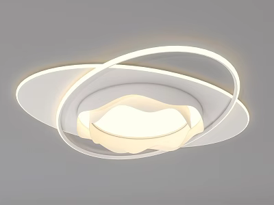 Modern Circular Ring Design Ceiling Light with Soft Illuminated Center Contemporary Home Lighting Fixture 3d model