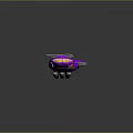 Vibrant Purple And Yellow Patterned Daily Life Product With Silver Accents And Unique Design