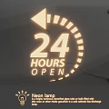Neon Lamp Combination For 24 Hours Open Business With Illuminated Design
