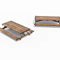 Rustic Wooden Outdoor Picnic Table and Bench Set with Natural Finish