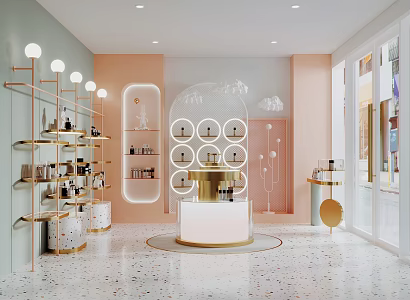 Light Luxury Cosmetics Store Cosmetics Store 3d model
