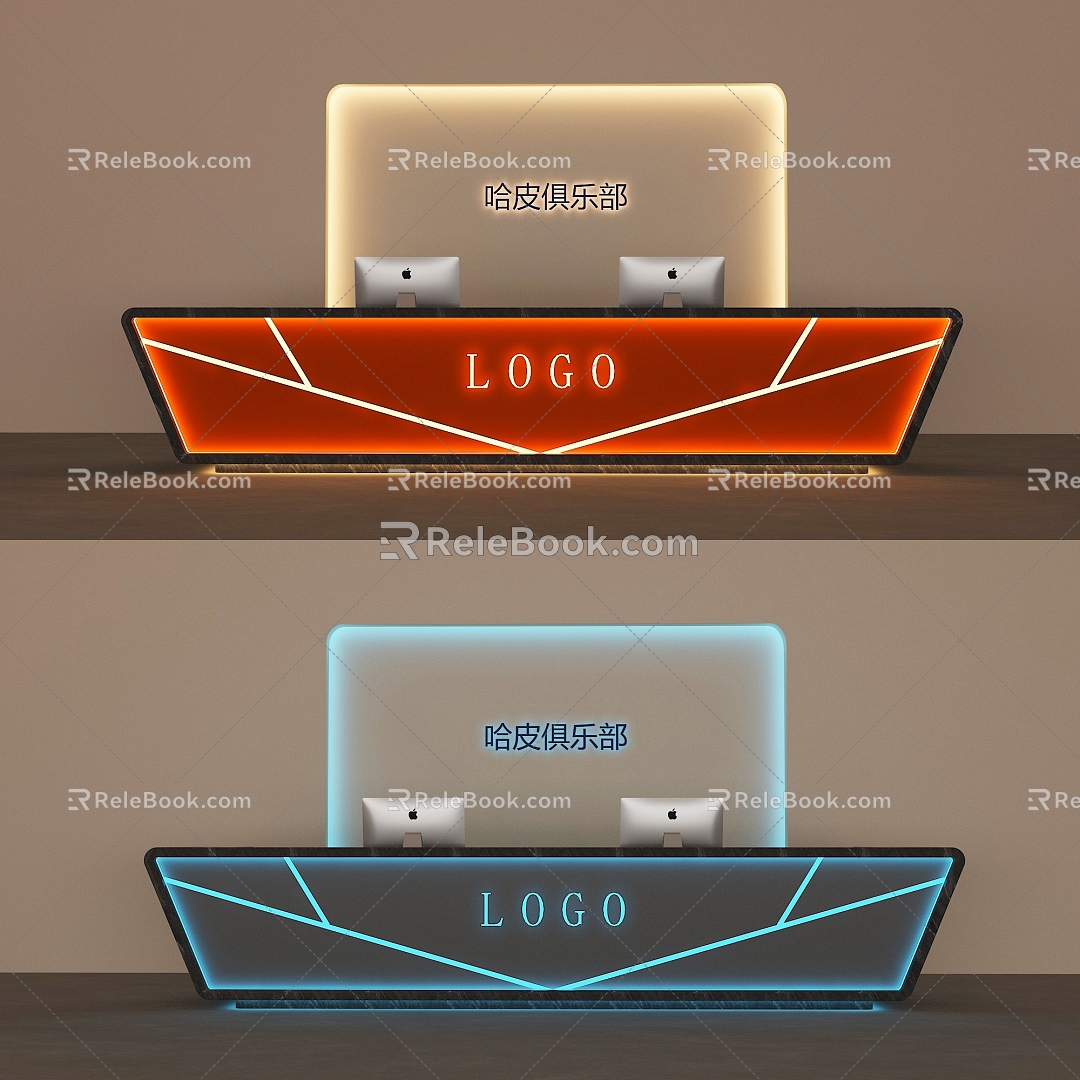 Industrial wind front desk 3d model