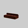 Modern Brown Velvet Chaise Lounge With Curved Back And Comfortable Seating