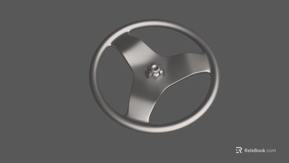 Industrial Stainless Steel Circular Mechanical Component With Central Bolt Structure 3d model 