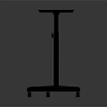 Portable Black Metal Tray Table With Wheeled Base And Square Top For Home Use