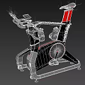 Wattbike Stationary Spin Bike With Black Red Design Digital Display And Water Bottle Holders