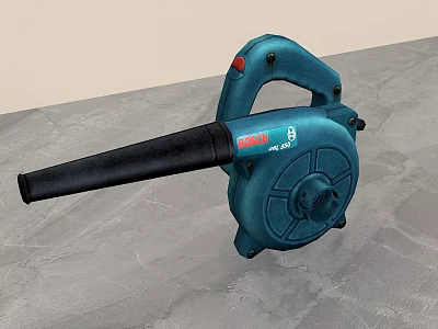 Portable Blue Handheld Electric Blower With Black Nozzle And Handle 3d model