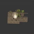 Modern Outdoor Stone Decorative Wall And Slab Floor Design With Green Plants