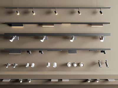 Contemporary Downlights And Spotlights With Various Designs For Home And Office Lighting 3d model