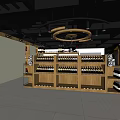 Wooden Display Shelves With Multiple Layers For Wine Bottles In Retail Store
