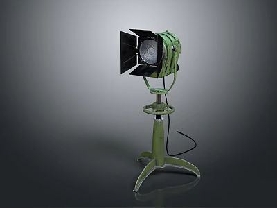 Green Tripod Floor Lamp With Adjustable Shade And Metal Stand Base 3d model