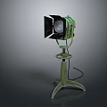 Green Tripod Floor Lamp With Adjustable Shade And Metal Stand Base