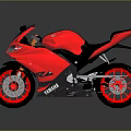 Yamaha Red Sport Motorcycle With Sleek Modern Design Black Seat And Red Wheels
