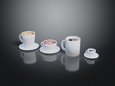 Modern coffee cappuccino 3d model