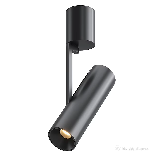 Modern Black Metal LED Spotlight Downlight With Adjustable Angle And Sleek Design 3d model 